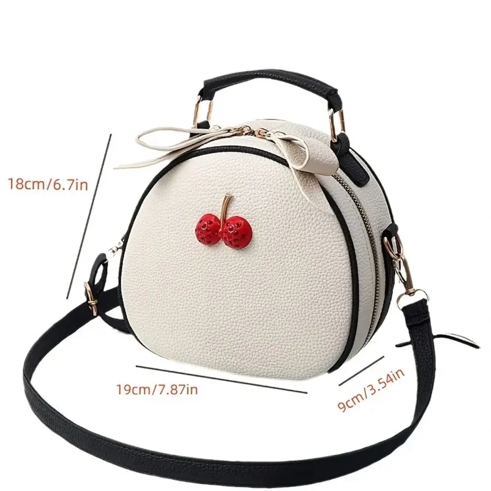 New Cherry Accent Black Crossbody Bag Trendy & Fashion - Picture 2 of 7